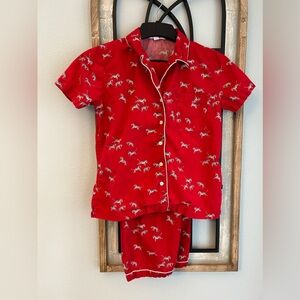 Tommy Hilfiger two piece PJ set red with zebra. Small.